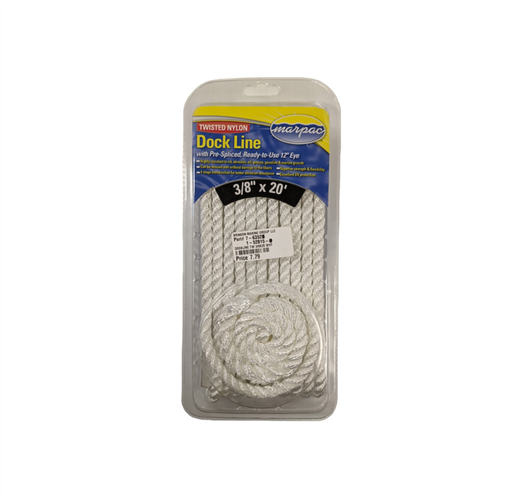 Marpac Twisted Nylon Dock Line 3/8'' Rope 