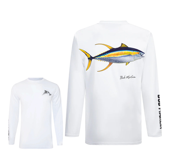 Suéter de Hombre Bob Marlin Natty Tuna White - UV UPF 50+
