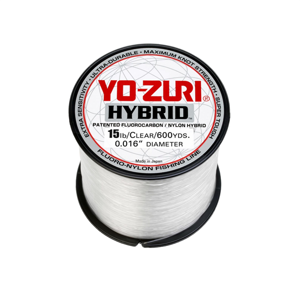 Yo-Zuri Hybrid Clear Monofil-Angelschnur – 500 Yards, Transparent, Co-Polymer Aus Fluorocarbon & Nylon – Abriebfest & Flexibel Yo-Zuri Hybrid Clear Monofil-Angelschnur – 500 Yards, Transparent, Co-Polymer Aus Fluorocarbon & Nylon – Abriebfest & Flexibel