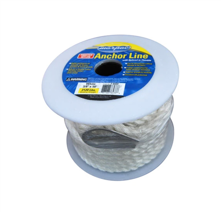 Marpac Twisted Nylon Anchor Line Rope 3/8''100' 