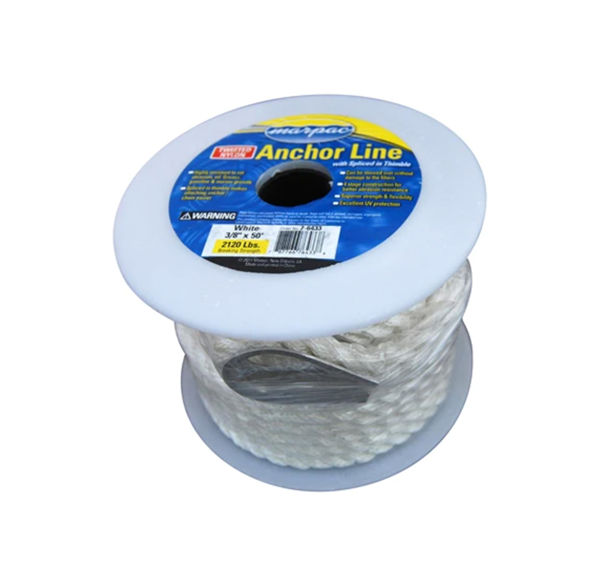 3 Strand Twisted Black Boat Anchor Line (3/8 x 150 3 Strand Twisted Black Boat Anchor Line (3/8 x 150