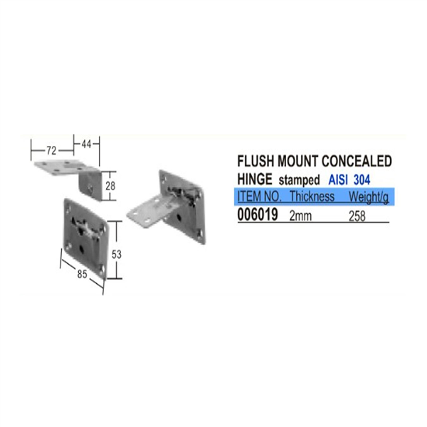 Bisagra Pet de Montaje Empotrado