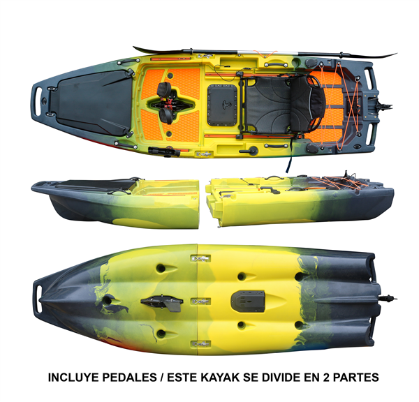 Kayak Croon 9.4' con Pedal - Negro/Amarillo (VK 38)