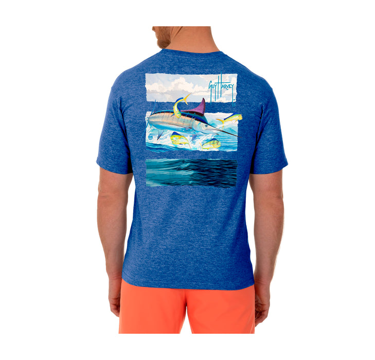 Suéter de Hombre Guy Harvey Short Sleeve Marlin Stripes
