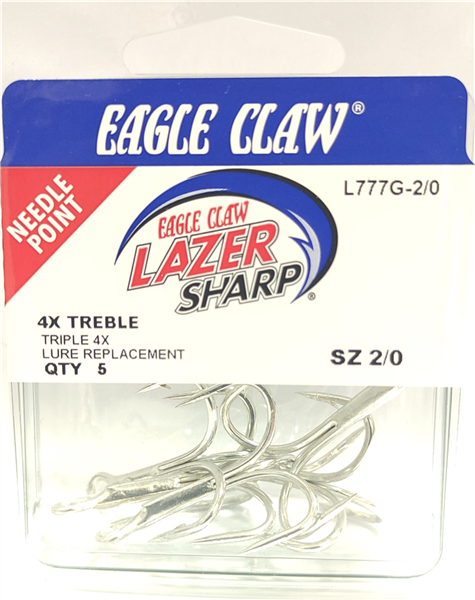Anzuelo Eagle Claw Triple 4X Lazer