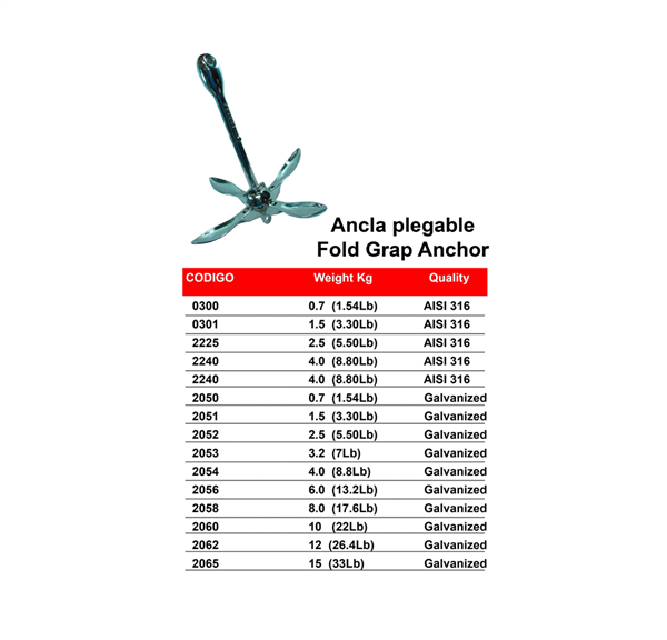 Ancla Plegable Panama East