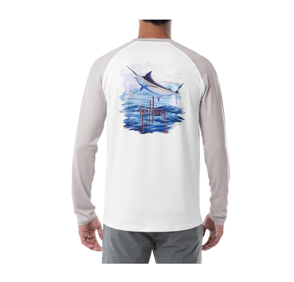 Suéter de Hombre UPF50 Guy Harvey Sail Stripes