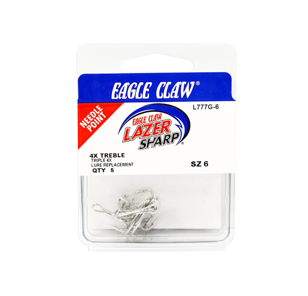 Anzuelo Eagle Claw Triple 4X Lazer