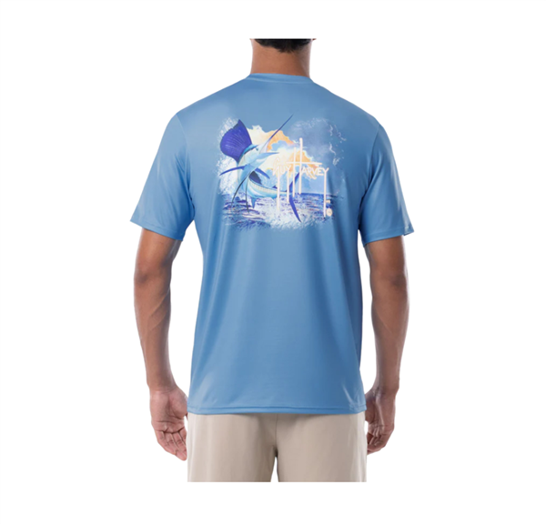 Suéter de Hombre UPF50 Guy Harvey Sunset Sailfish