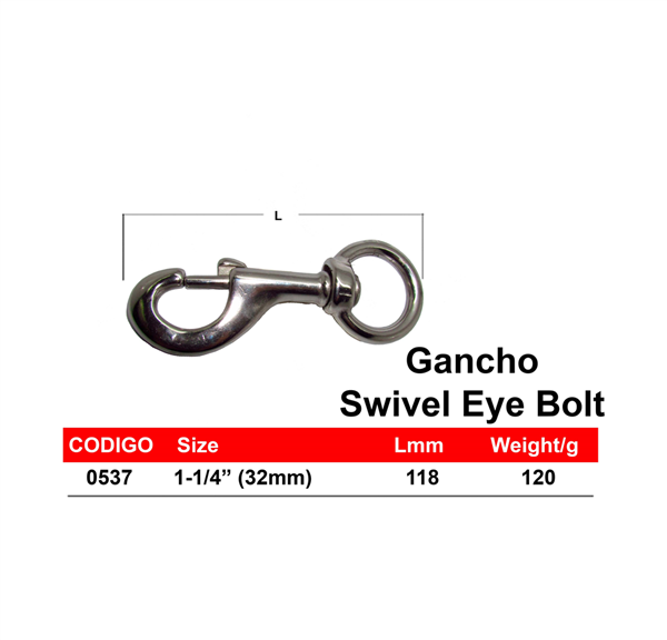 Gancho Panama East Swivel Eye Bolt
