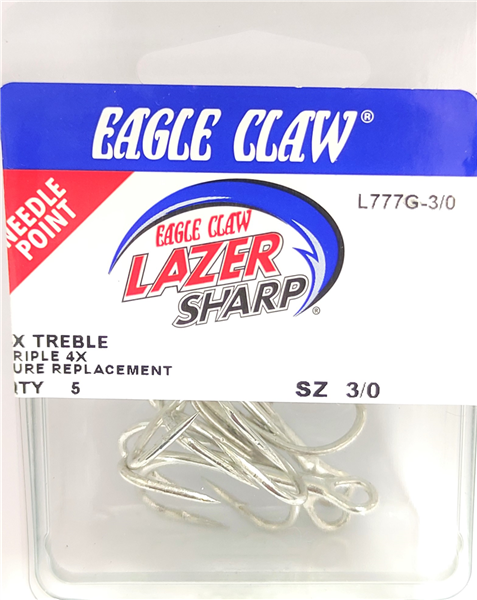 Anzuelo Eagle Claw Triple 4X Lazer