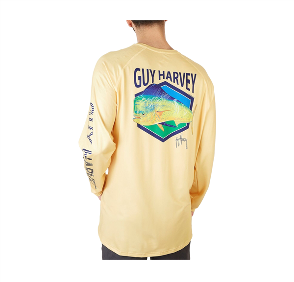 Suéter de Hombre UPF50 Guy Harvey Mahi Hexagon