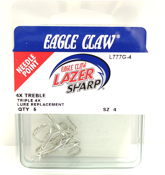 Anzuelo Eagle Claw Triple 4X Lazer