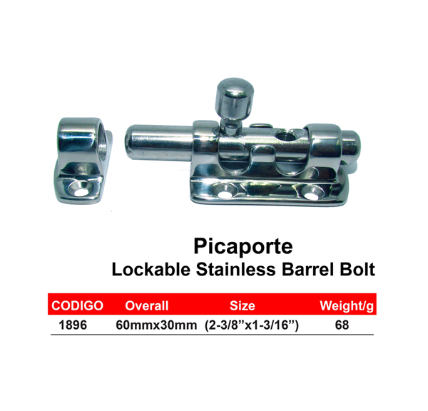 Picaporte Panama East Lockable Stainless Barrel Bolt