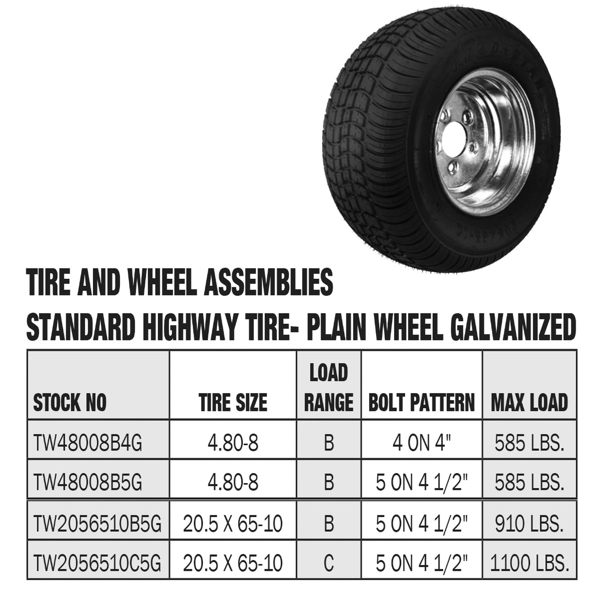 Plain Galv Standard Complete Trailer Rim * — Abernathy Panamá